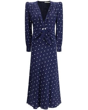 Alessandra Rich Polka Dot Dress - Blue