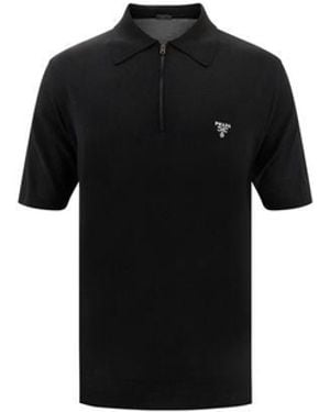 Prada Wool Oves Aries Polo Shirt - Black