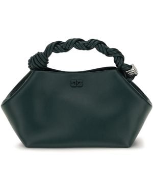 Ganni Small Bou Leather Handbag Recycled Shoulder Bags - Green