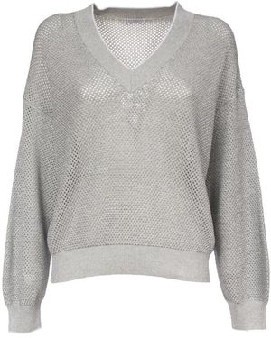 Brunello Cucinelli Light Mesh Jumper - Grey