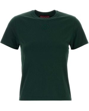 Gucci Bottle Cotton T-Shirt - Green