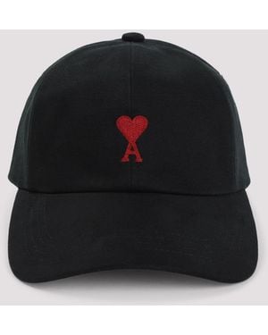 Ami Paris Ami Adc Embroidery Hat Cotton - Black