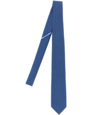 Ferragamo Gancini Pois Print Tie - Blue