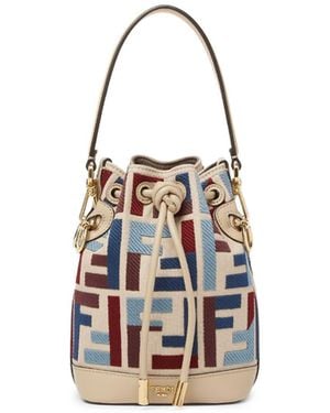 Fendi Mon Tresor Ff Jacquard Mini Bag - White
