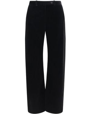 KHAITE Hunter Velvet Pants Viscose Pants - Black
