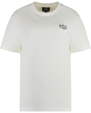A.P.C. T-Shirt Rue Madame-Dark/Dark Cotton T-Shirts & Jerseys - White