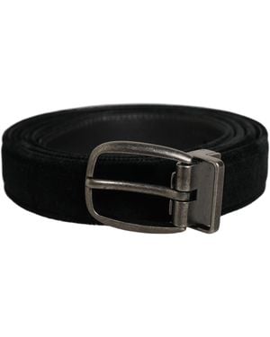Dolce & Gabbana Cotton Metal Buckle Classic Belt Calf Leather - Black