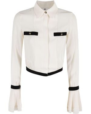 Elisabetta Franchi Cropped Milk Georgette Shirt - White