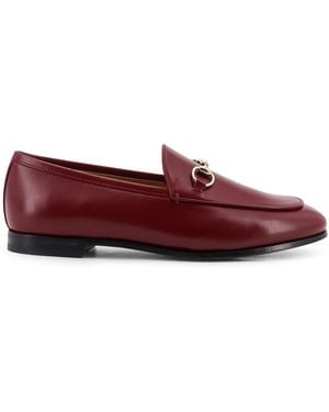 Gucci Jordaan Leather Loafers - Red