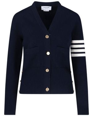 Thom Browne Cardigan 4 Bar - Blue