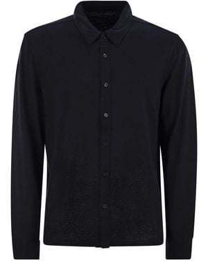 Majestic Filatures Linen Long-Sleeved Shirt - Blue