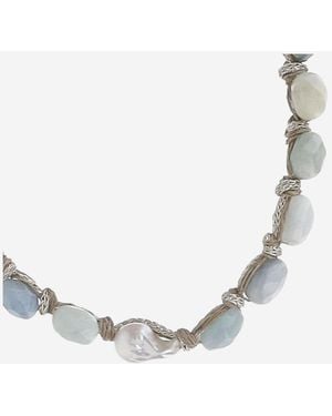 Mela Necklace Vacquamarina Natural Fibre - Metallic