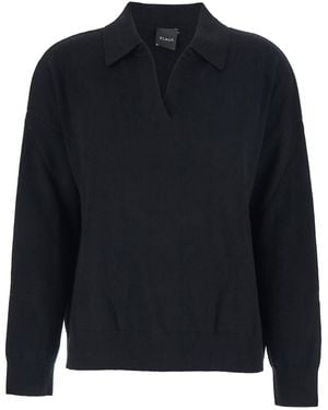 Le Plain Cashmere Knit Polo Shirt Top - Blue