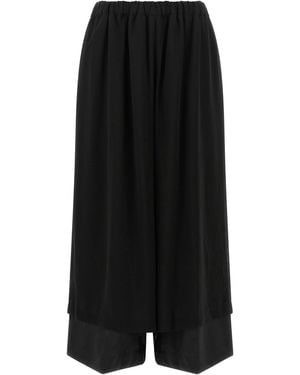 Comme des Garçons Layered-Hem Wool Pants - Black