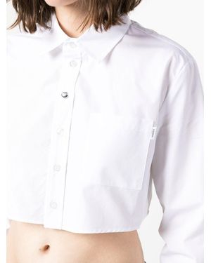 Coperni Cropped Cotton Shirt - White
