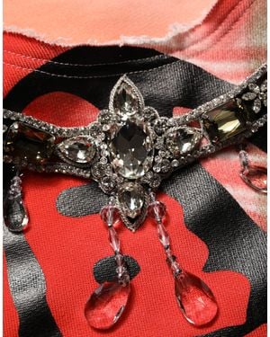 Dolce & Gabbana Embellished Graffiti Sweatshirt Cotton Accessory - Red