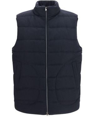 Herno Wool Oves Aries Sleeveless Jacket Clothing - Blue