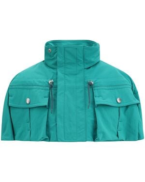 Prada Nylon Cape Coat - Green