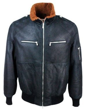 Brunello Cucinelli Shearling Collar Jacket Clothing - Blue