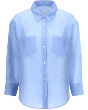 Sara Roka Semi-Sheer Shirt - Blue