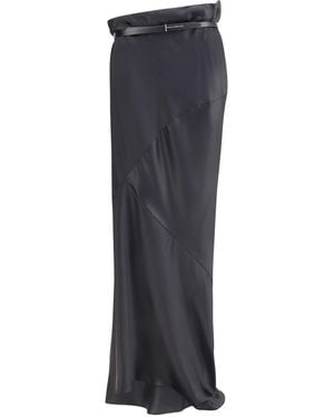 Tom Ford Satin Long Skirt - Blue