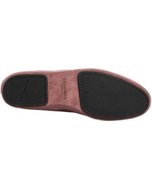 Dolce & Gabbana Velvet Slip On Flats Loafers Shoes Leather - Black
