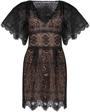 Alberta Ferretti Lace Mini Dress - Black