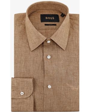 BOSS Linen Shirt - Brown