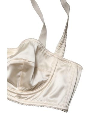 Dolce & Gabbana Dolce & Gabbana Silk Underwire Balconette Bra - Natural