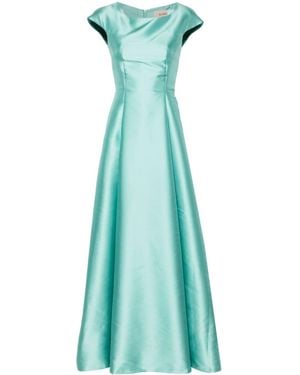 Blanca Vita Arnica Satin Flared Gown - Blue