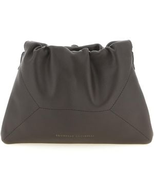 Brunello Cucinelli Calfskin Clutch Bag - Black