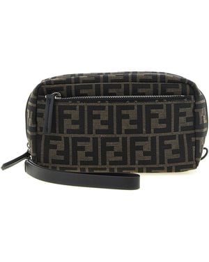 Fendi Ff Zucca Jacquard Travel Wallet - Black