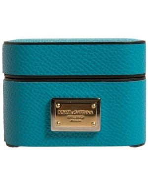 Dolce & Gabbana Dolce & Gabbana Leather Logo Plaque Card Case - Blue