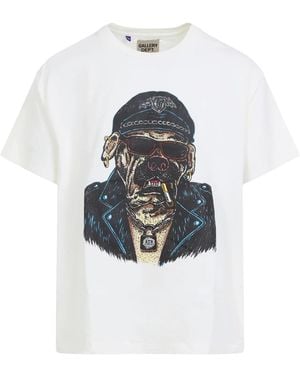 GALLERY DEPT. T-Shirt Biker Dog - White