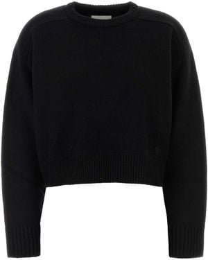 Loulou de Saison Wool Blend Bruzzi Sweater - Black