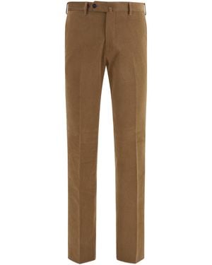 Germano Tailored Corduroy Trousers Cotton; Elastane - Natural