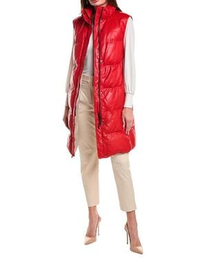 Brunello Cucinelli Leather Long Jacket - Red