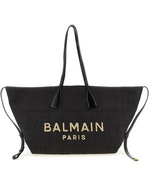 Balmain Track Shopping Bag Polyamide Tote - Black