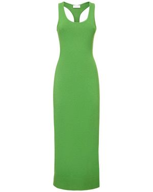 Michael Kors Long Elegant Dress With A Wide Neckline - Green
