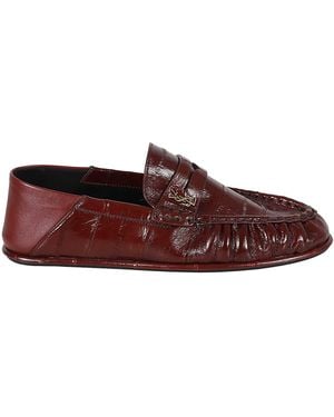 Saint Laurent Le Loafer Bordeaux Loafers With Cassandre - Brown