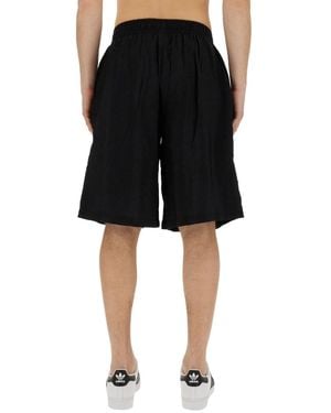 FAMILY FIRST Bermuda Shorts With Logo Cupro - Black