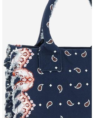 Pinko Shopper Bag Cotton Handbags - Blue