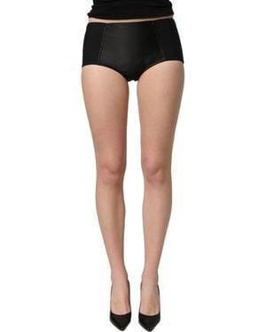 Dolce & Gabbana Black Low Waist Satin Culotte Hotpants Shorts