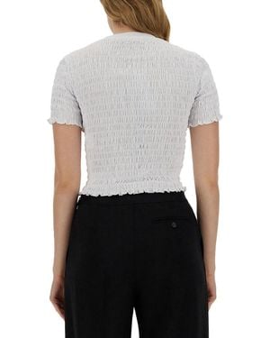 MSGM Logo T-Shirt Cotton T-Shirts - White
