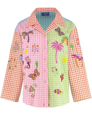 SUSANNA BLU Gardenia Checked Cotton Shirt - Pink