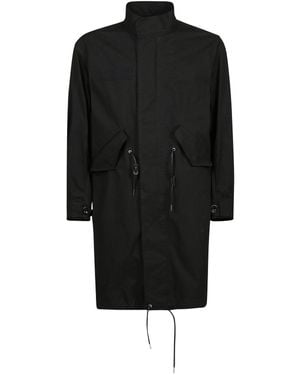 Sacai Funnel-Neck Drawstring Parka - Black