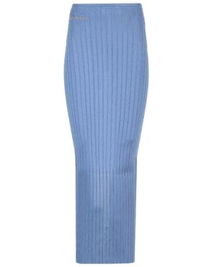 Marni Long Celestial Ribbed Skirt - Blue