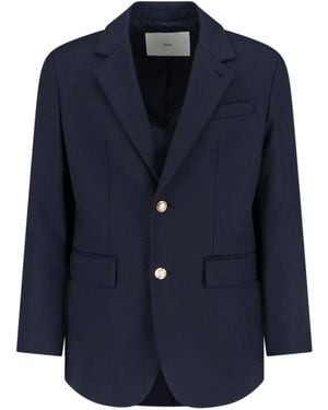 DUNST Single-Breasted Blazer - Blue