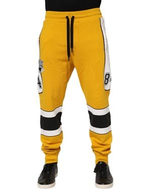 Dolce & Gabbana Striped Graphic Trousers - Yellow