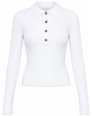 MICHAEL Michael Kors Long-Sleeved Polo Shirt - White